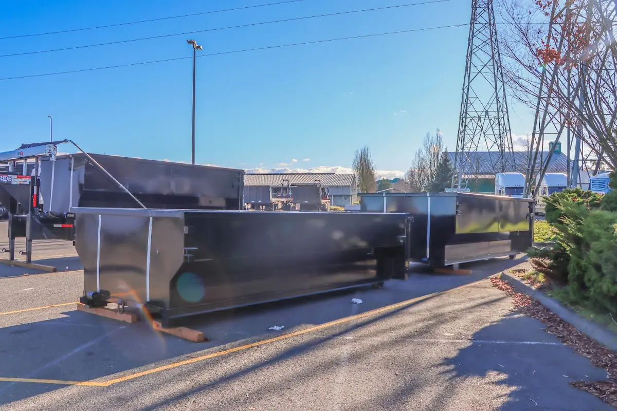 Roll-off dumpster ready for waste disposal at job site for 6 Yard Dumpster Rental in German Flatts